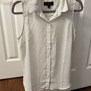Banana Republic White with Black Dots Button Up